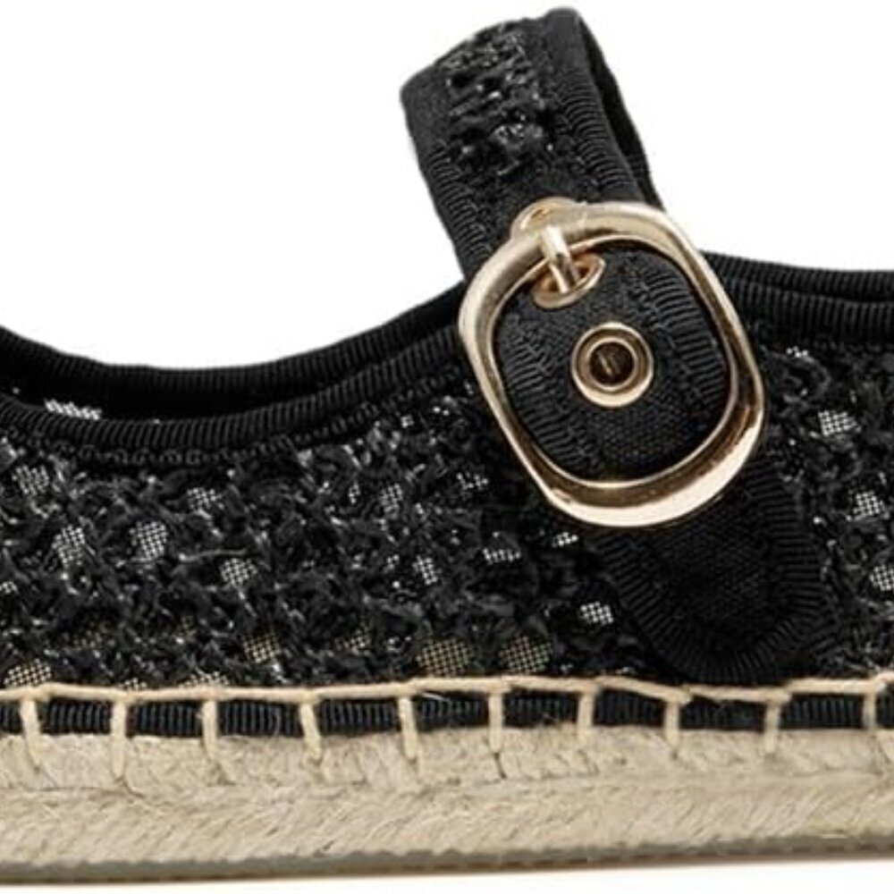Women's Mesh Mary Jane Flats Canvas Woven Espadrille Outsole Summer Shoes